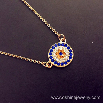 Gold Plated Crystal Alloy Evil Eye Collar Necklace